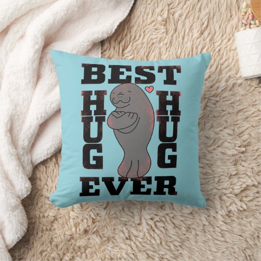 Manatee - Best Hug Ever - Hug - ASL Design クッション (ブランケット)