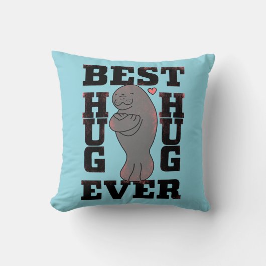 Manatee - Best Hug Ever - Hug - ASL Design クッション (正面)