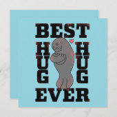 Manatee - Best Hug Ever - Hug - ASL Design サンキューカード (正面/裏面)