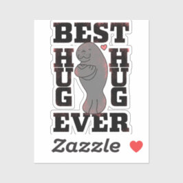 Manatee - Best Hug Ever - Hug - ASL Design シール