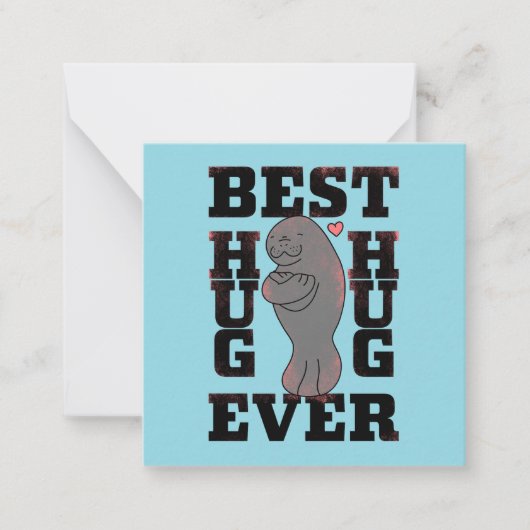 Manatee - Best Hug Ever - Hug - ASL Design ノートカード (正面)