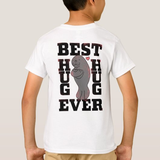 Manatee - Best Hug Ever - Hug - ASL Design Tシャツ (裏面)