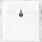 Manatee Buffalo Plaid Green Red White Cket Christm ラウンドシール (バッグ)