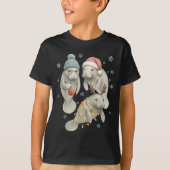 Manatee Christmas Manatee Santa Reindeer Lights Wo Tシャツ (正面)