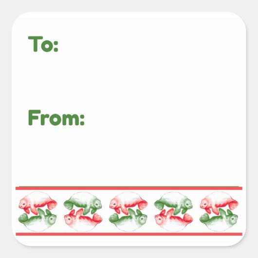 Manatee Holiday スクエアシール (正面)