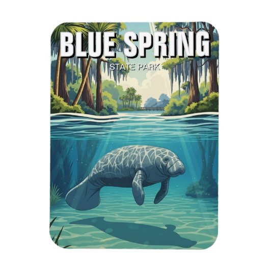Manatee in Blue Spring State Park マグネット (縦)