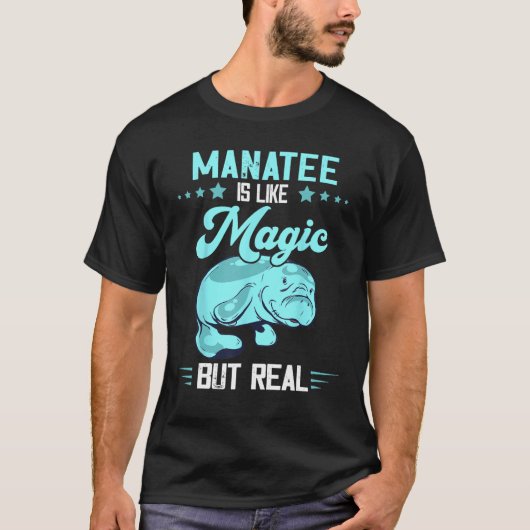 Manatee Magic But Real Chubby Manatee  Aquatic Ani Tシャツ (正面)