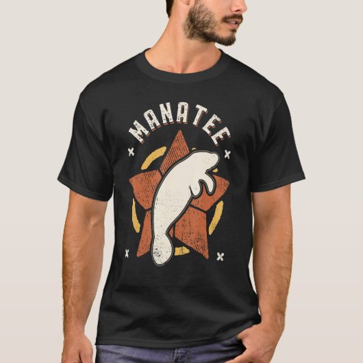 Manatee Vintage Retro Classic Animal Tシャツ (正面)
