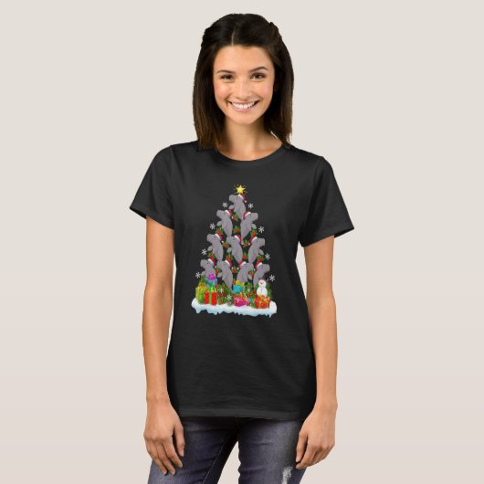 Manatee   Xmas Holiday   Manatee Christmas Tree Tシャツ (正面フル)