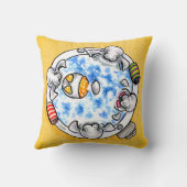 Manatees Hot TubおもしろいOff-Reach Art™ クッション (裏面)