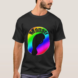 Manati Sea Cow in Rainbow with Lettering Tシャツ