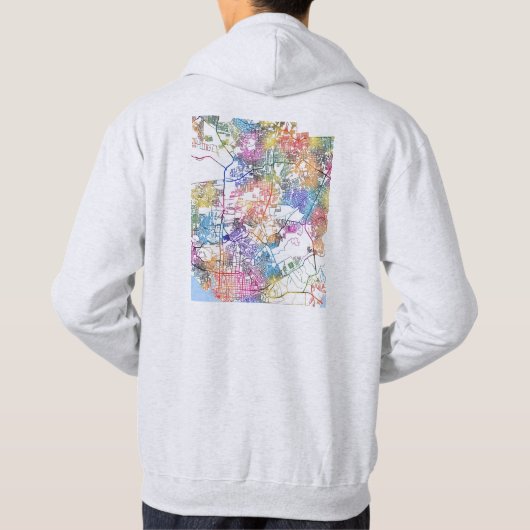 Manaus Brazil City Map パーカ (裏面)