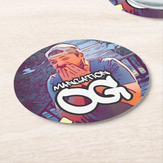 Mancation OGのコースター ラウンドペーパーコースター (アングル)