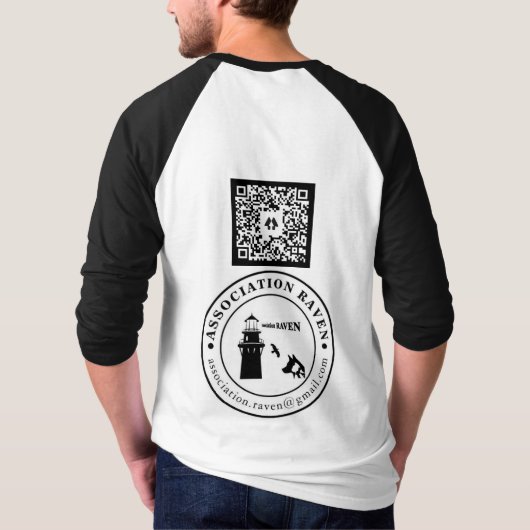 Manches longues QRCODE FOND BLANC - ASSO RAVEN Tシャツ (裏面)