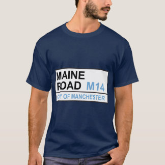 Manchester City Footballeam Maine Road Street Sign Tシャツ