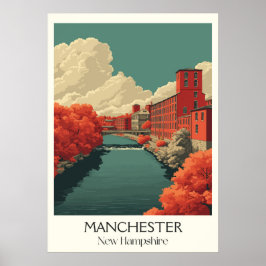 Manchester New Hampshire Mill City ポスター