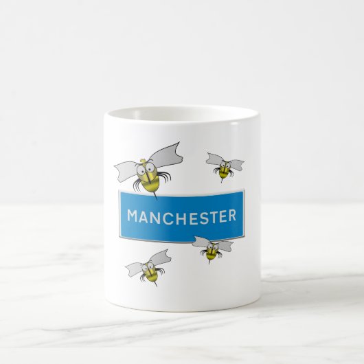 Manchester road sign with bees.  コーヒーマグカップ (中央)