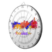 Manchester skyline in watercolor ダーツボード (正面右)