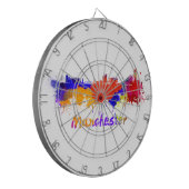 Manchester skyline in watercolor ダーツボード (正面左)