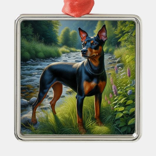 Manchester Terrier メタルオーナメント (正面)