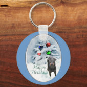 Manchester Terrier Christmas Gifts キーホルダー (正面)