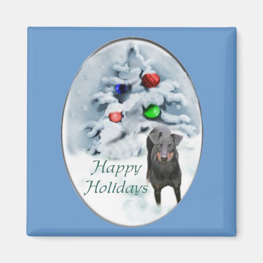 Manchester Terrier Christmas Gifts マグネット (正面)