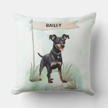 Manchester Terrier Watercolor Personalized Dog