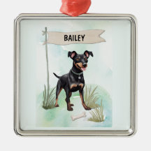 Manchester Terrier Watercolor Personalized Dog