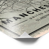 Manchester united kingdom  map print poster canvas フォトプリント            (角)