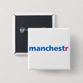 Manchestr 15 Cm正方形バッジ 缶バッジ (正面&裏面)