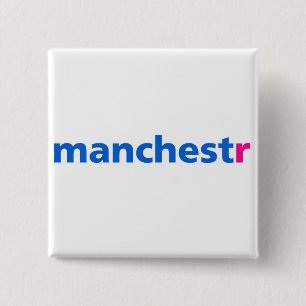 Manchestr 15 Cm正方形バッジ 缶バッジ
