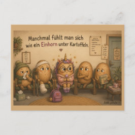 Manchmal fühlt man sich - Einhorn - Wartezimmer シーズンポストカード