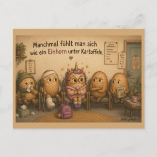 Manchmal fühlt man sich - Einhorn - Wartezimmer シーズンポストカード