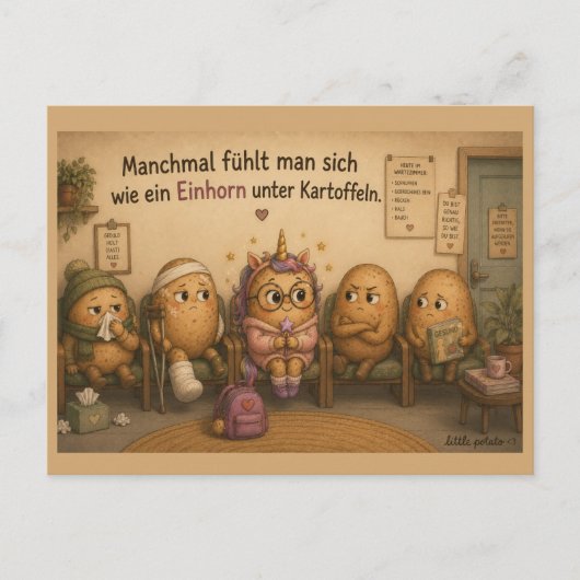 Manchmal fühlt man sich - Einhorn - Wartezimmer シーズンポストカード (正面)