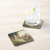 Manco Capac王およびCoya homを受け取っている女王のママ コースター (右側)