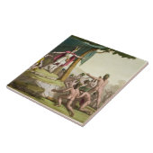 Manco Capac王およびCoya homを受け取っている女王のママ タイル (側面)