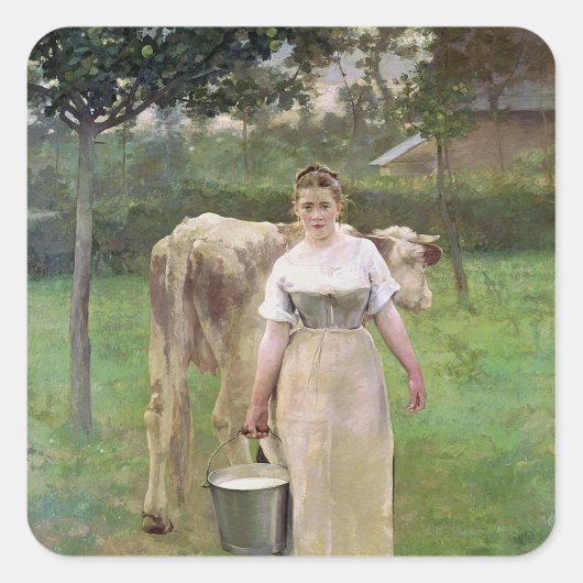Manda Lametrie, The Farm Maid, 1887 スクエアシール (正面)