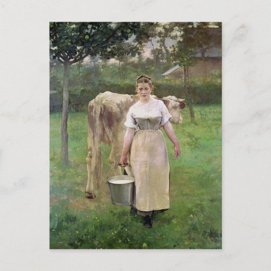 Manda Lametrie, The Farm Maid, 1887 ポストカード (正面)