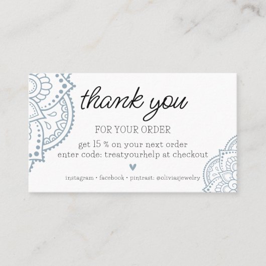 Mandalaご注文ありがとうございますロゴを追加 名刺 (正面)