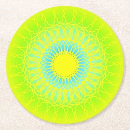 Mandala ラウンドペーパーコースター (正面)