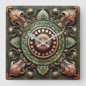 Mandala Art スクエア壁時計 (正面)