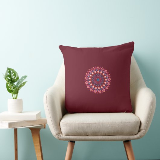 mandala art Throw Pillow クッション (椅子)
