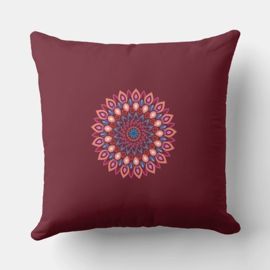 mandala art Throw Pillow クッション (裏面)