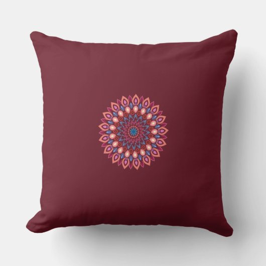 mandala art Throw Pillow クッション (正面)