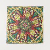 Mandala Bandana:ヴィンテージシームレスデザイン。 タペストリー (正面(横))
