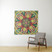 Mandala Bandana:ヴィンテージシームレスデザイン。 タペストリー (インサイチュ(横))