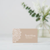 Mandala Beige Braun Weiß 名刺 (スタンド正面)