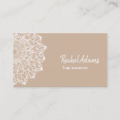 Mandala Beige Braun Weiß 名刺 (正面)