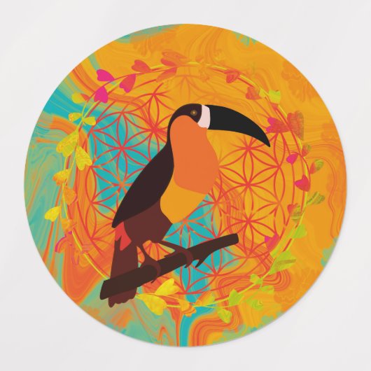 Mandala bird ラベル (デザイン2)