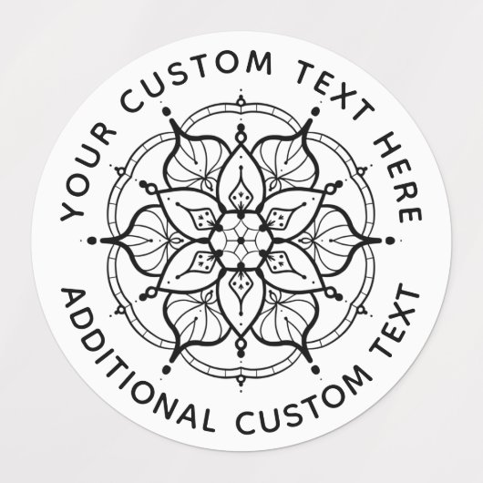Mandala Black and White label ラベル (デザイン2)